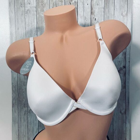 NWT Self Expressions by Maidenform Sz 36D White Tan detail bra feel the Luxury N - Picture 1 of 11